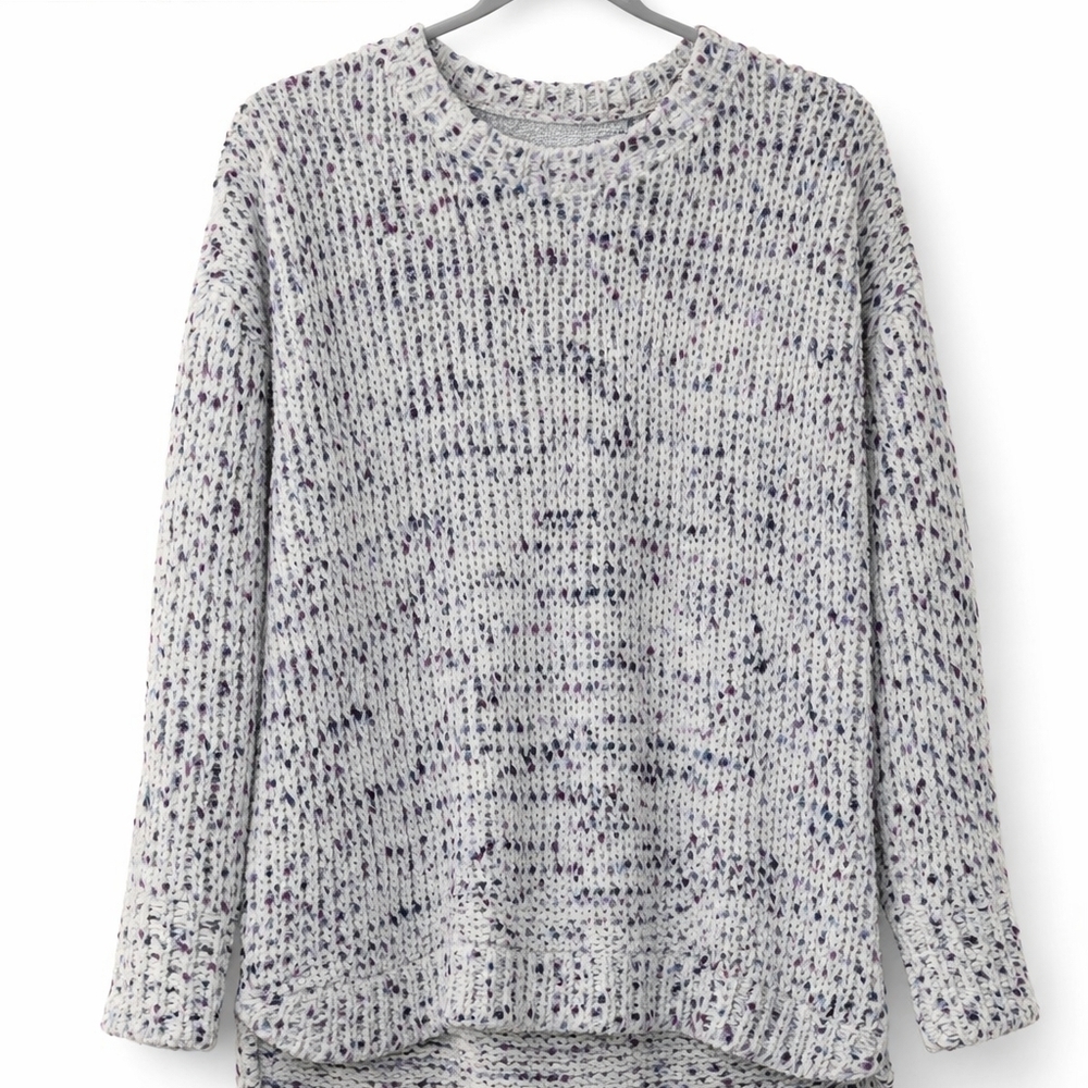 Cable & Gauge Speckled Gray Crew Neck Sweater